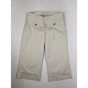 VANITY - Y2K - WOMEN'S BEIGE LOW RISE CROPPED CAPRI DRESS PANTS - SIZE 7